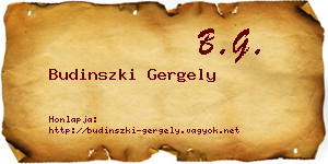 Budinszki Gergely névjegykártya